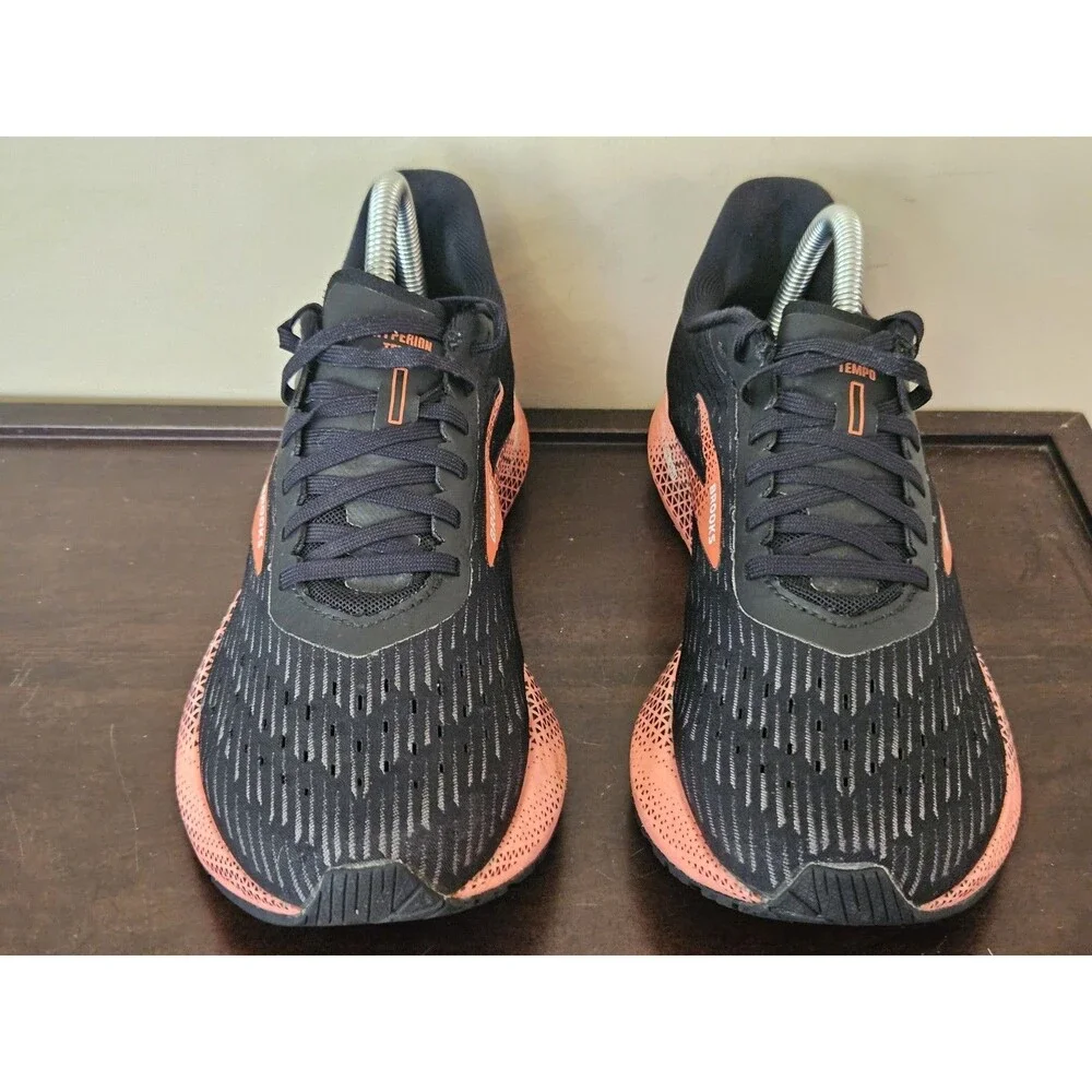 Brooks Womens Hyperion Tempo Running Shoes Black Neon Pink Size 9.5 Sneakers - Picture 3 of 7